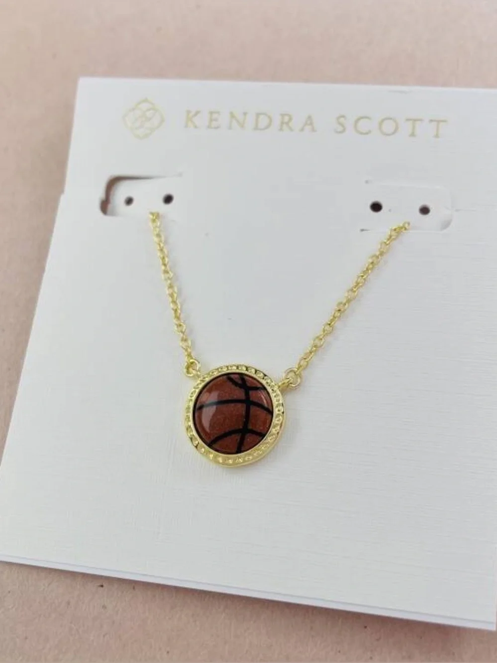 Kendra Scott Gold Basketball Necklace - Picture 1 of 2